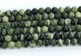 CZJ572 15.5 inches 8mm round green zebra jasper gemstone beads