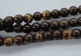 CZJ69 15.5 inches 6mm round iron zebra jasper beads wholesale