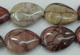 CZJ82 16 inches 18*25mm flat teardrop red zebra jasper beads wholesale