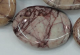 CZJ85 16 inches 30*40mm oval red zebra jasper beads wholesale