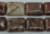 CZJ86 16 inches 15*20mm rectangle red zebra jasper beads wholesale