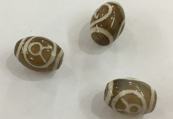 DZI301 10*14mm drum tibetan agate dzi beads wholesale