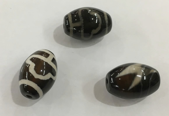 DZI359 10*14mm drum tibetan agate dzi beads wholesale