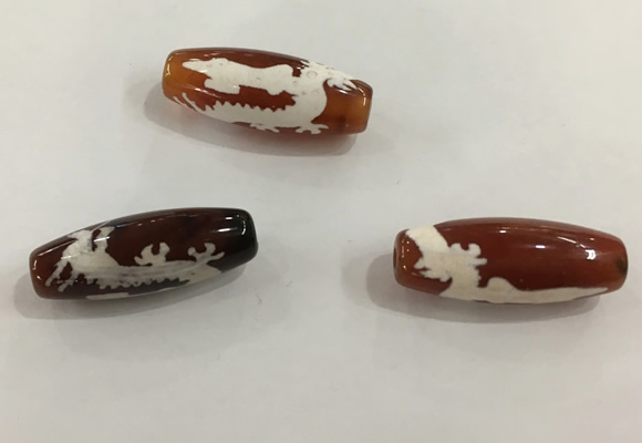 DZI523 10*30mm drum tibetan agate dzi beads wholesale