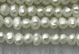 FWP02 14.5 inches 1.5mm - 1.8mm potato white freshwater pearl strands