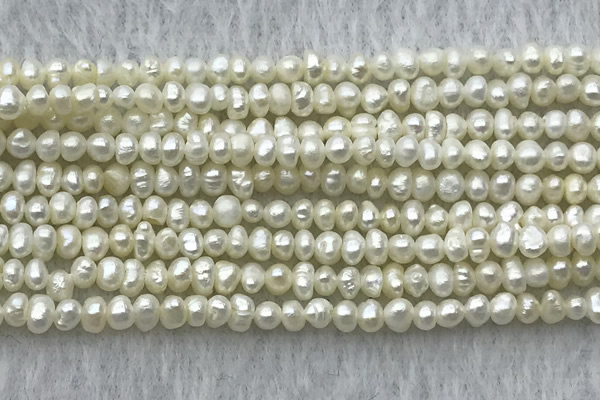 FWP07 14.5 inches 2mm - 3mm potato white freshwater pearl strands