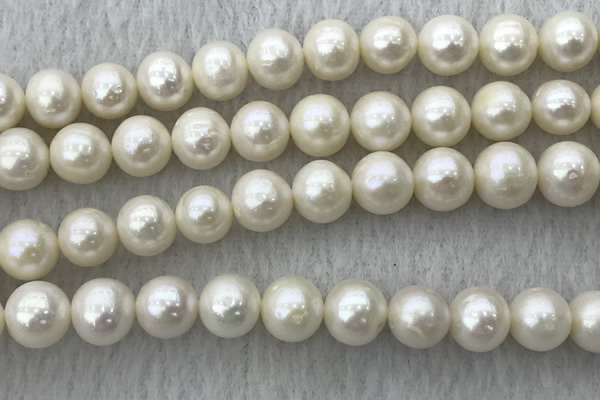 FWP105 15 inches 9mm - 10mm potato white freshwater pearl strands