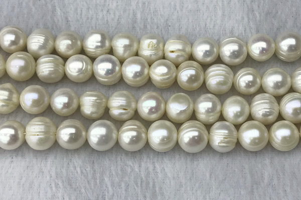 FWP110 15 inches 10mm - 11mm potato white freshwater pearl strands