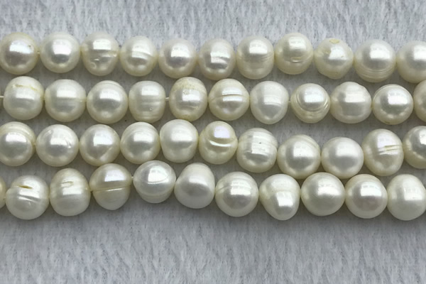 FWP112 15 inches 10mm - 11mm potato white freshwater pearl strands