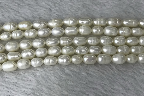 FWP171 14.5 inches 5mm - 6mm rice white freshwater pearl strands