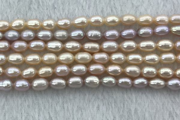 FWP175 14.5 inches 5mm - 6mm rice purple & pink freshwater pearl strands