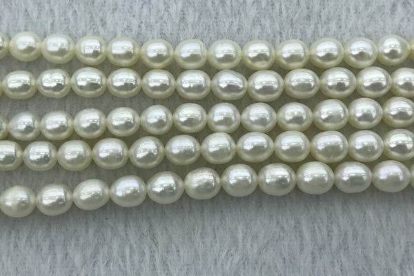 FWP178 15 inches 6mm - 7mm rice white freshwater pearl strands