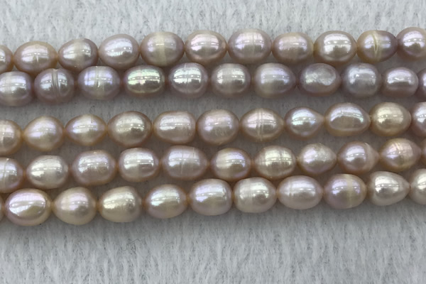 FWP197 15 inches 7mm - 8mm rice purple freshwater pearl strands