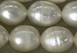 FWP200 15 inches 8mm - 9mm rice white freshwater pearl strands