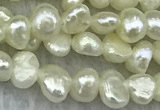 FWP231 14.5 inches 3mm - 4mm baroque white freshwater pearl strands