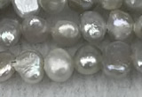 FWP232 14.5 inches 3mm - 4mm baroque grey freshwater pearl strands