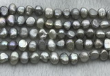 FWP246 15 inches 7mm - 8mm baroque grey freshwater pearl strands