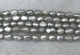 FWP276 15 inches 6mm - 7mm baroque grey freshwater pearl strands