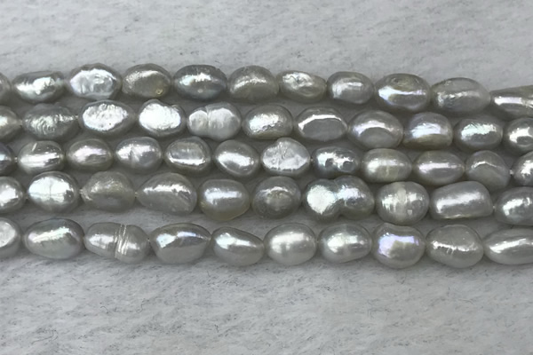 FWP276 15 inches 6mm - 7mm baroque grey freshwater pearl strands