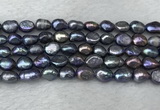 FWP282 15 inches 7mm - 8mm baroque black freshwater pearl strands