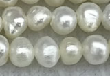 FWP30 14.5 inches 4.5mm potato white freshwater pearl strands