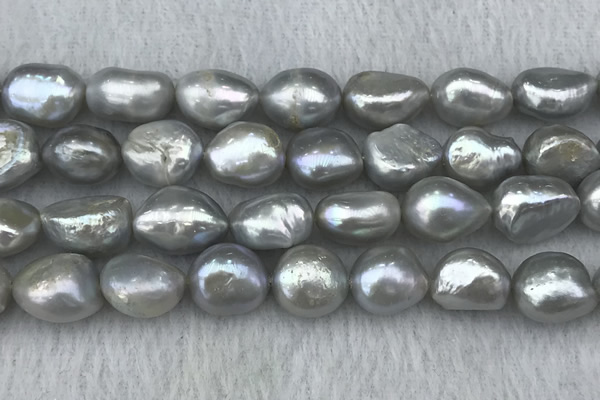 FWP307 15 inches 11mm - 12mm baroque grey freshwater pearl strands