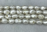 FWP312 15 inches 12mm - 13mm baroque white freshwater pearl strands