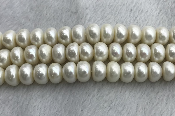 FWP332 15 inches 12mm - 13mm button white freshwater pearl strands