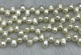 FWP340 Top-drilled 7mm - 8mm potato white freshwater pearl strands