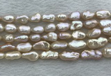 FWP355 8mm - 9mm baroque light purple freshwater pearl strands