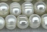 FWP37 14.5 inches 5mm - 6mm potato white freshwater pearl strands