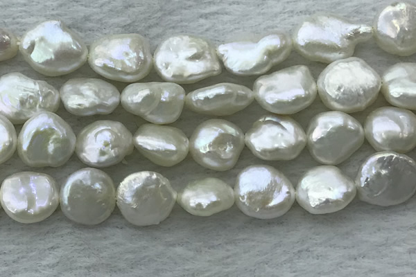 FWP385 15 inches 11mm - 12mm coin freshwater pearl beads