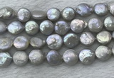 FWP390 15 inches 11mm - 12mm coin freshwater pearl beads