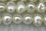 FWP40 14.5 inches 4mm - 5mm potato white freshwater pearl strands