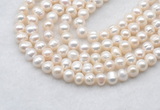 FWP481 14 inches 6mm - 7mm potato white freshwater pearl strands