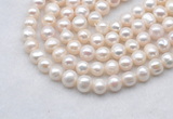 FWP483 14.5 inches 8mm - 9mm potato white freshwater pearl strands