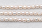 FWP488 14.5 inches 10mm - 11mm potato white freshwater pearl strands