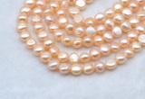 FWP491 14 inches 8mm - 9mm baroque pink freshwater pearl strands