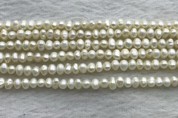 FWP50 14.5 inches 3mm - 3.5mm potato white freshwater pearl strands