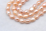 FWP501 14 inches 10mm - 11mm baroque pink freshwater pearl strands