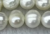 FWP84 15 inches 8mm - 9mm potato white freshwater pearl strands