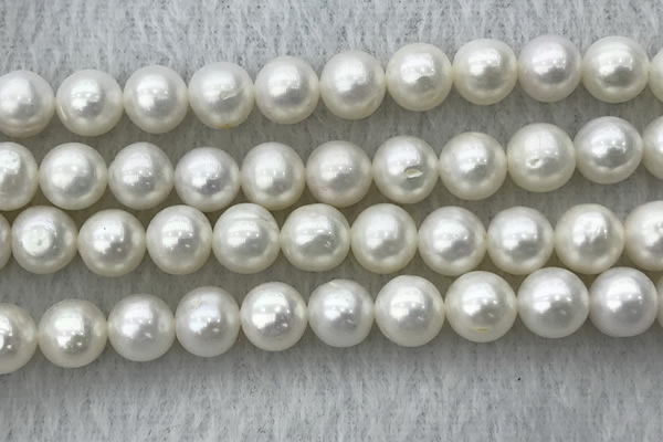 FWP89 15 inches 8mm - 9mm potato white freshwater pearl strands