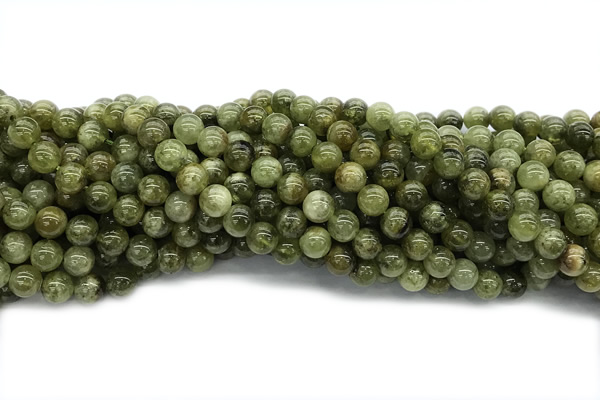 GARN05 15 inches 7mm round green garnet gemstone beads