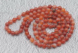 GMN107 Hand-knotted 6mm fire agate 108 beads mala necklaces