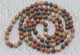 GMN112 Hand-knotted 6mm picasso jasper 108 beads mala necklaces