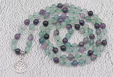 GMN1120 Hand-knotted 8mm, 10mm fluorite 108 beads mala necklaces with charm