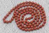 GMN113 Hand-knotted 6mm red jasper 108 beads mala necklaces