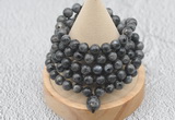 GMN1132 Hand-knotted 8mm, 10mm black labradorite 108 beads mala necklaces