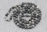 GMN114 Hand-knotted 6mm black & white jasper 108 beads mala necklaces