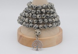 GMN1163 Hand-knotted 8mm, 10mm dalmatian jasper 108 beads mala necklaces with charm